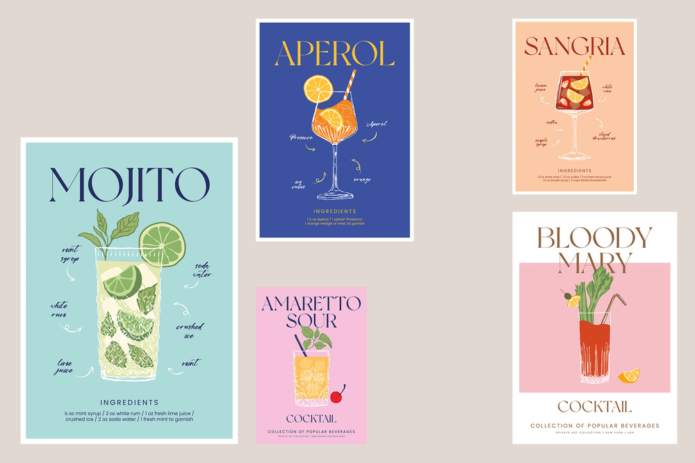 Cocktail Prints Posters