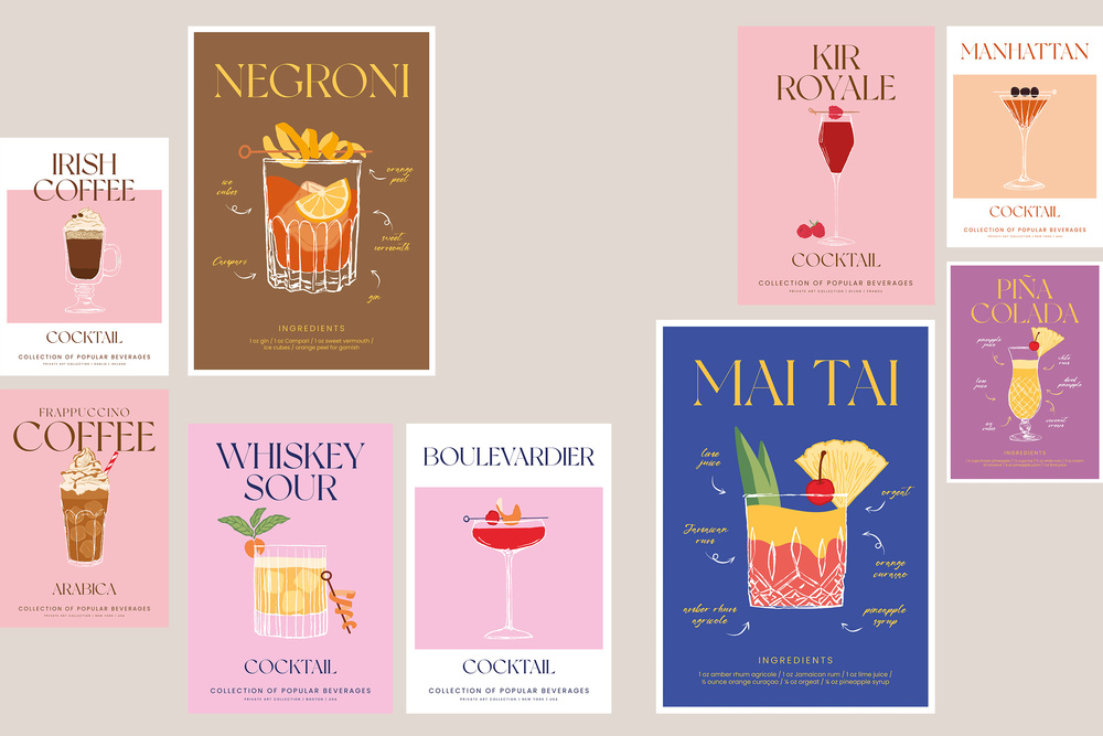 Cocktail Prints Posters