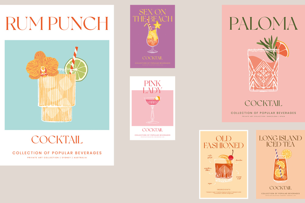 Cocktail Prints Posters