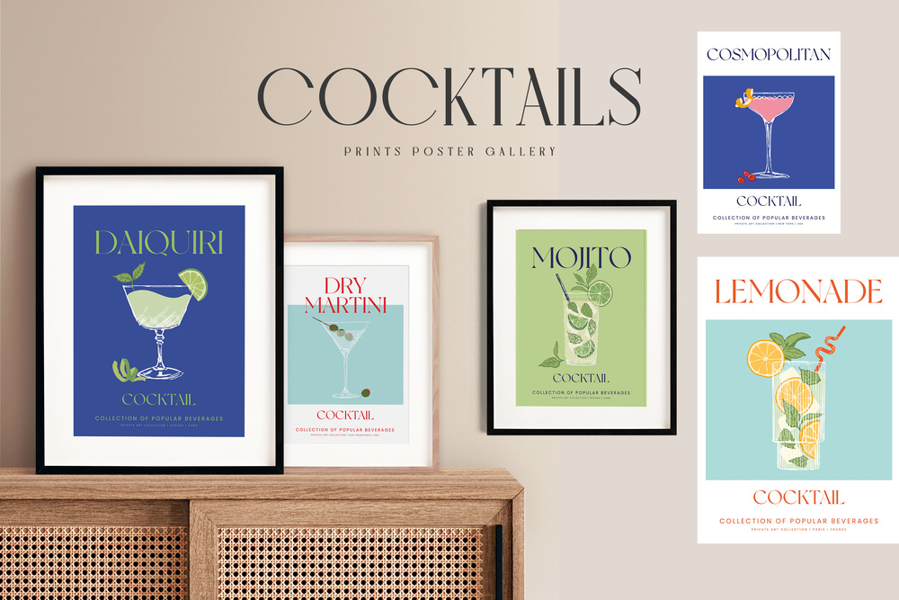 Cocktail Prints Posters