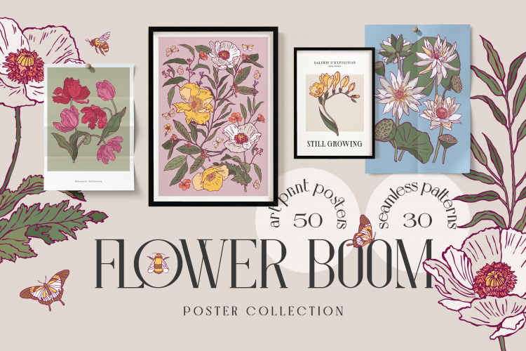 Flower Boom Prints Posters