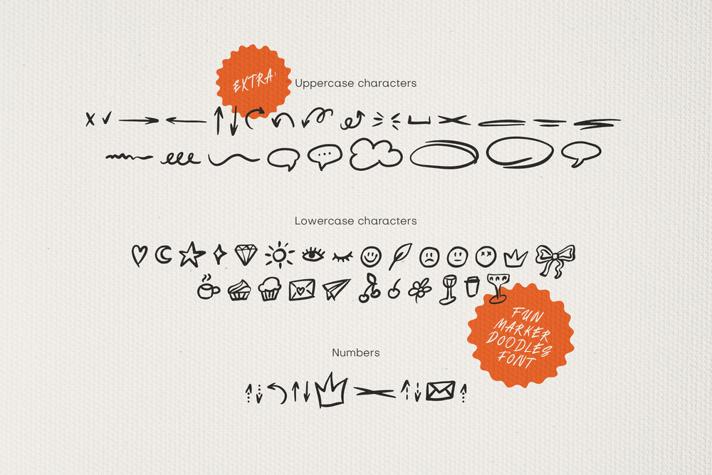 Fun marker Font and Doodles