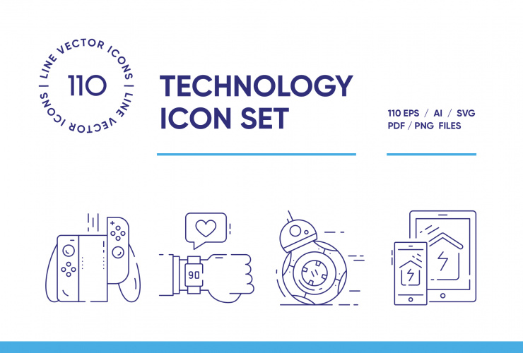 Technology – 110 Line Icons